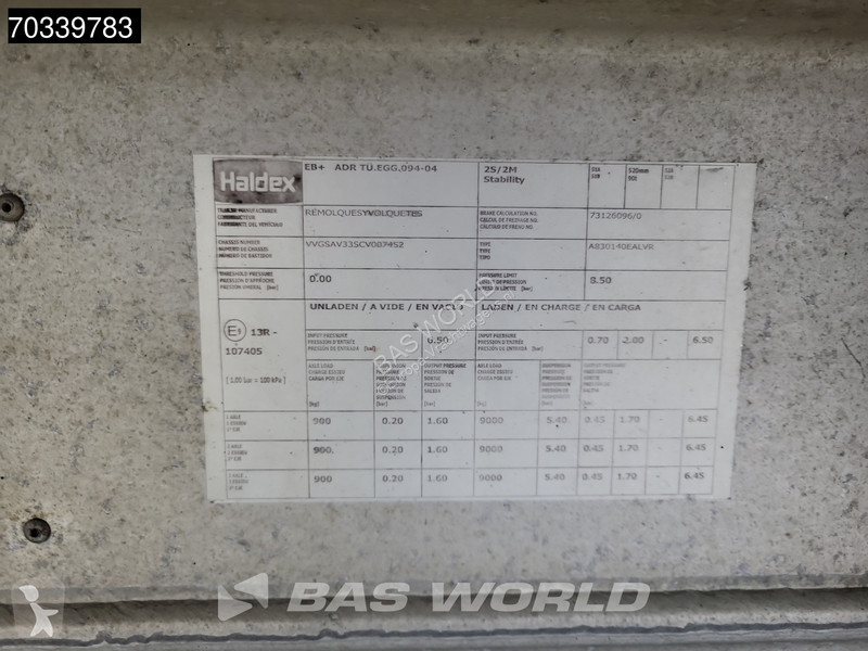 Tisvol A-830140-EALVR 3 axles ALU 24m3 Lift...