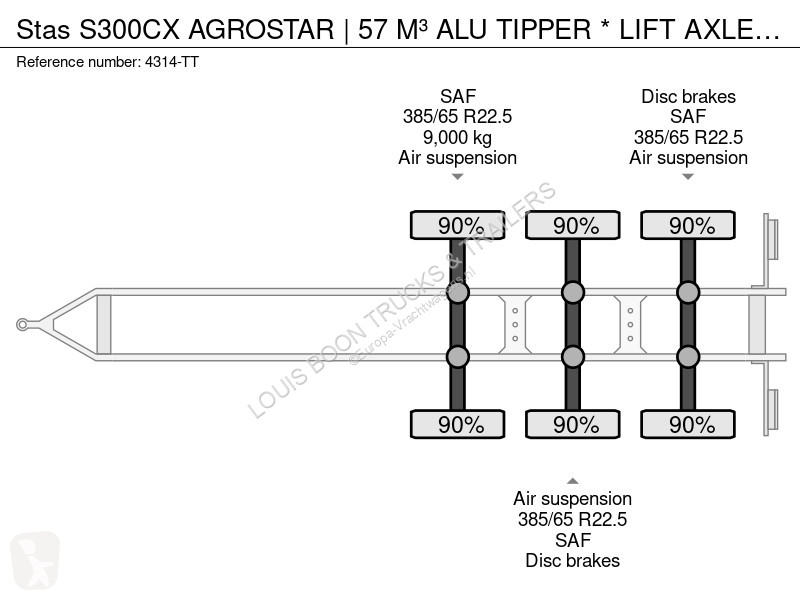 Stas S300CX AGROSTAR | 57 ³ ALU TIPPER * LIFT...