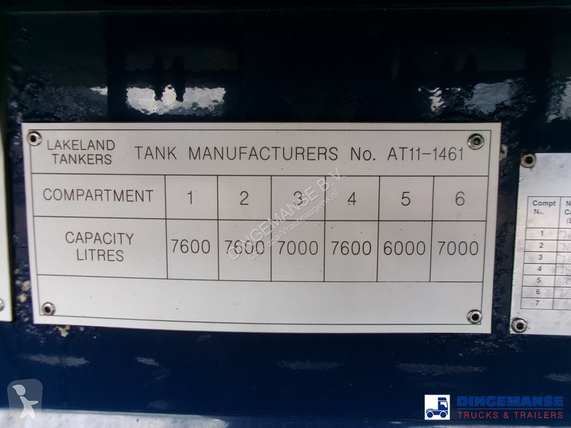 Semirimorchio  Fuel tank alu 42.8 m3 / 6 comp +...