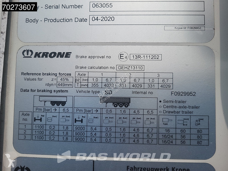 Semitrailer Krone TUV 06/25 Blumenbreit...