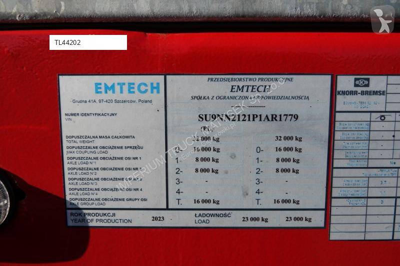 Semitrailer Emtech NACZEPA LAWETA /...