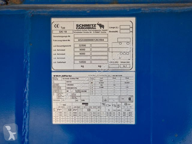 Sættevogn Schmitz Cargobull 18 SL-7,2 SR /...