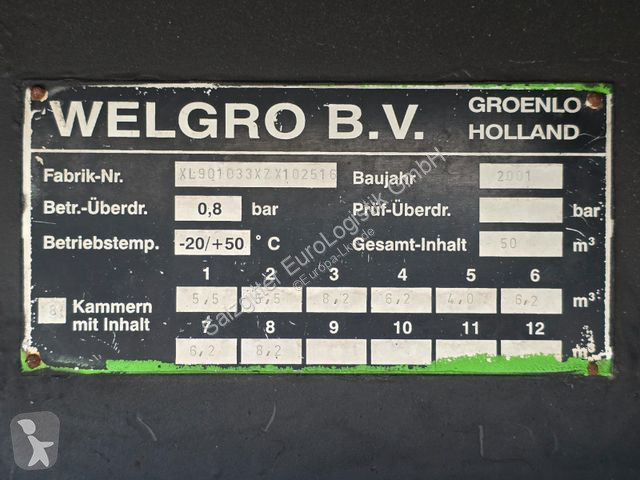 Semitrailer  Welgro 97WSL33-24 / 50m3 / 8 Kammern