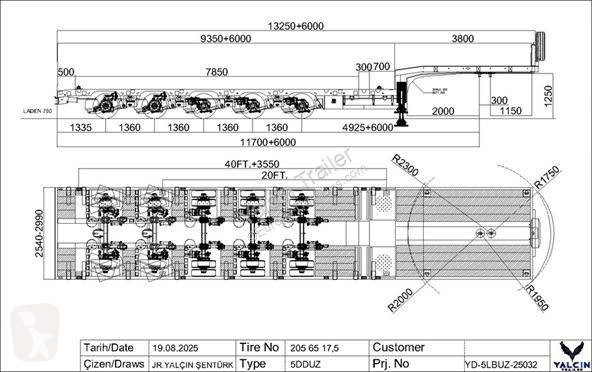 Трал Yalcin PTE ENGIN 5 ESSIEUX EXTENSIBLE...