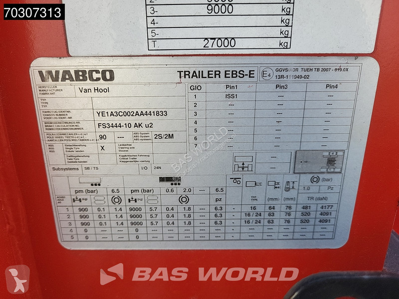 نصف مقطورة Van Hool 20ft