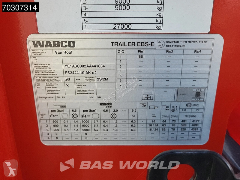 نصف مقطورة Van Hool 20ft
