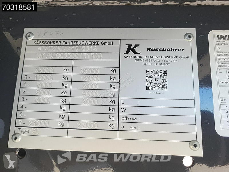 Semirimorchio Kässbohrer XS 3 axles Lift Axle ALU