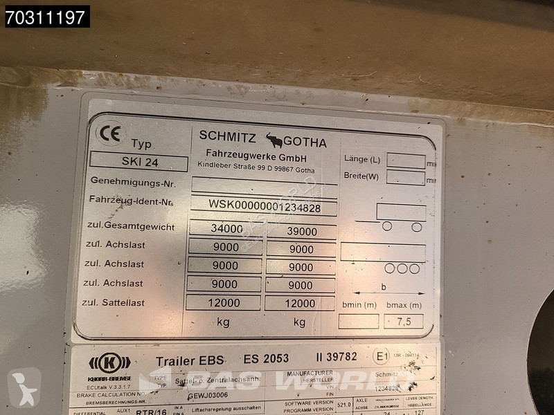 نصف مقطورة Schmitz Cargobull 24 ALU Lift Axle 24m3