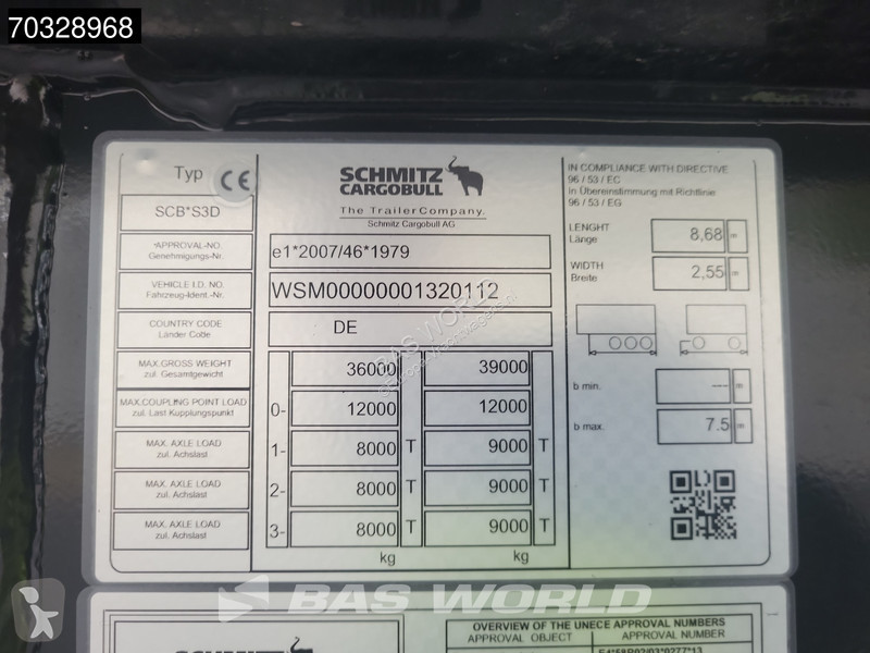 نصف مقطورة Schmitz Cargobull SCB*S3D Lift Axle...