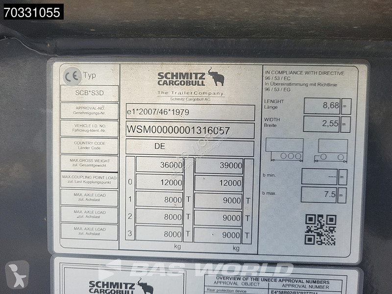 نصف مقطورة Schmitz Cargobull SCB*S3D Lift Axle...