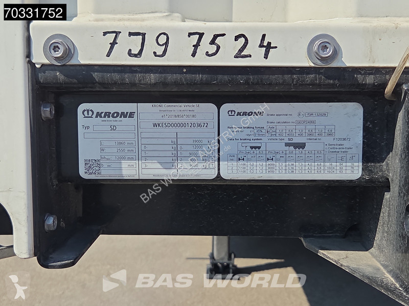 نصف مقطورة Krone 3 axles 2xLift Axle Sliding...