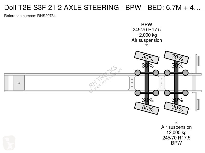 Semirremolque Doll T2E-S3F-21 2 AXLE STEERING -...
