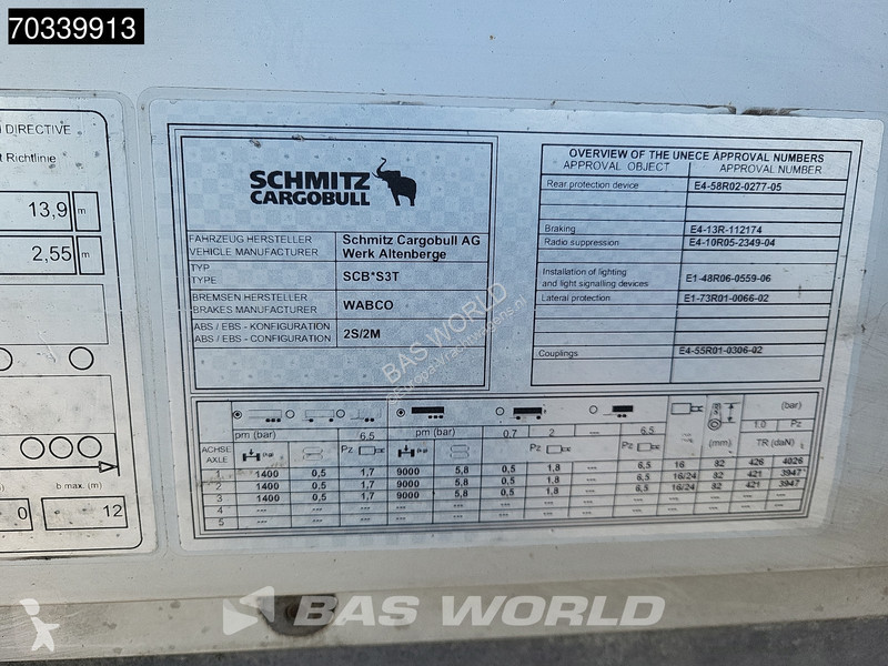 Schmitz Cargobull SCB*S3T 3 axles Sliding Roof...