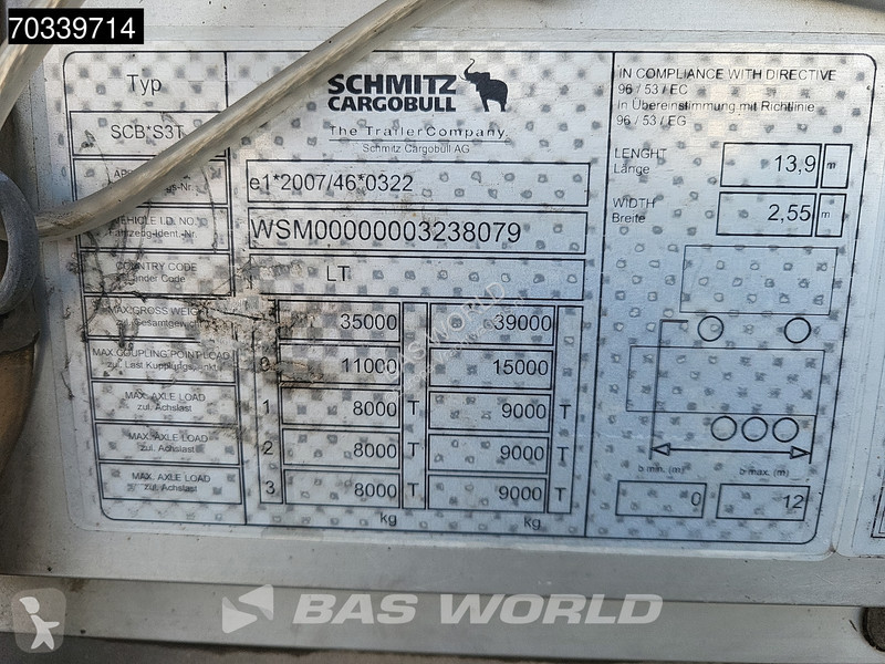 Schmitz Cargobull SCB*S3T 3 axles Sliding Roof...