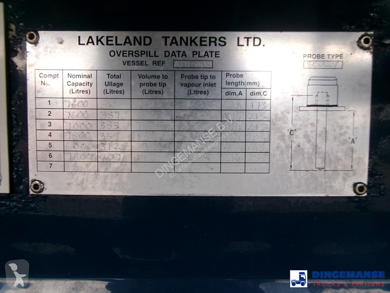 Semirimorchio  Fuel tank alu 42.8 m3 / 6 comp +...