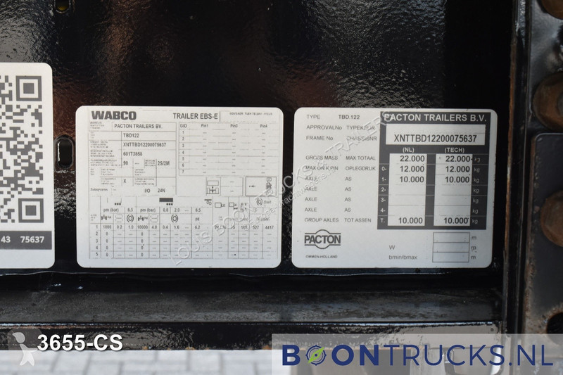 Semitrailer Pacton TBD122 CITY | TRIDEC STUURAS...