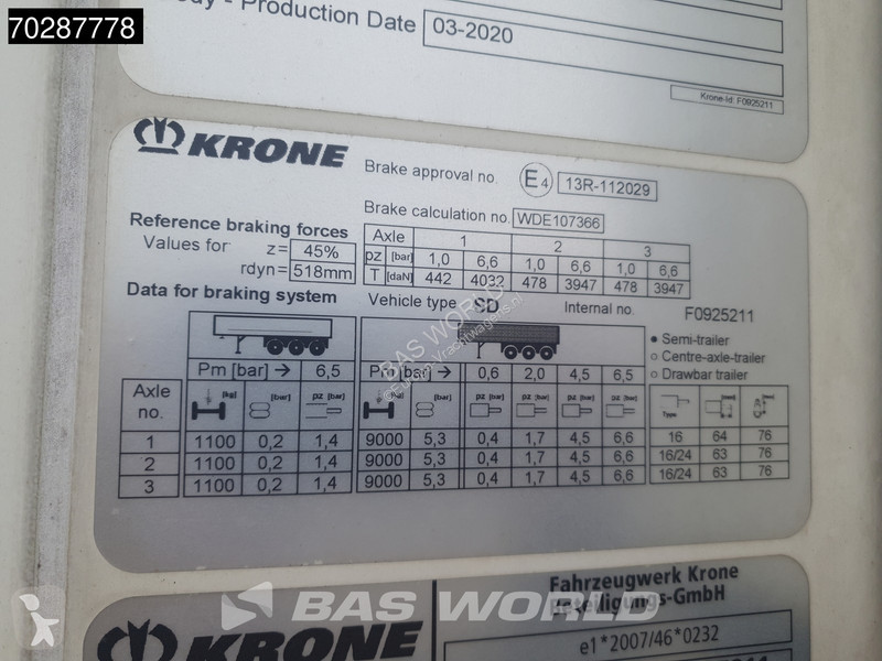 Semirimorchio Krone Doppelstock Palettenkasten...