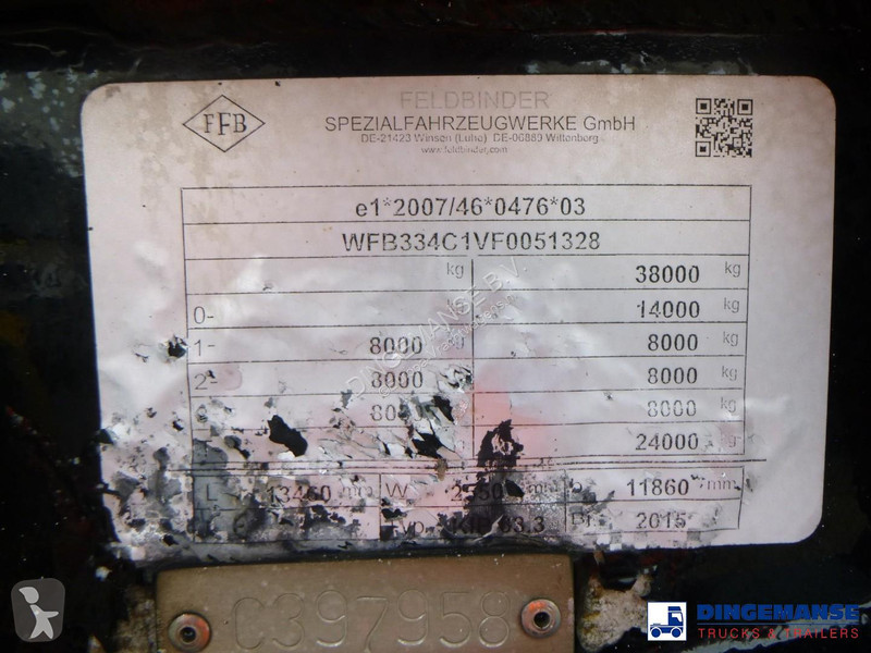 Oplegger Feldbinder Powder tank alu 63 m3...