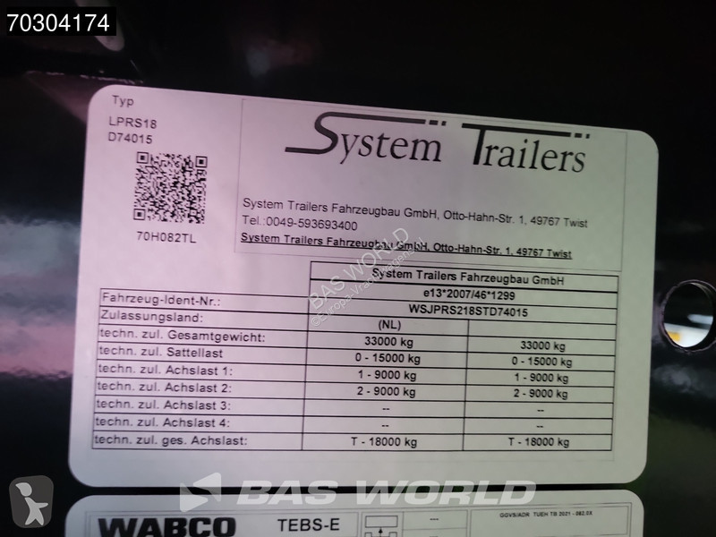 نصف مقطورة System Trailers LPRS18 NEW Tailgate,...