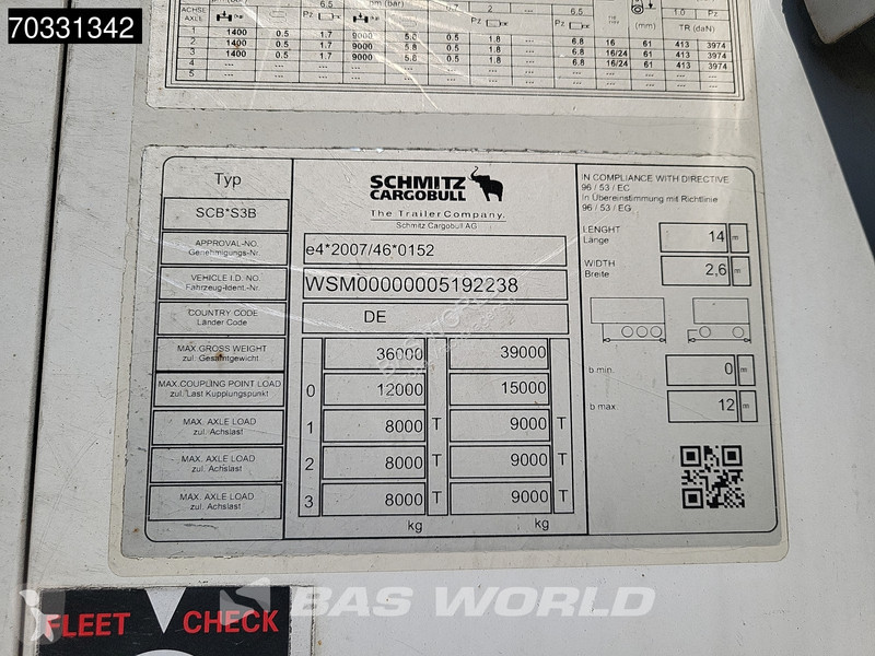 نصف مقطورة Schmitz Cargobull SCB*S3B 3 axles...