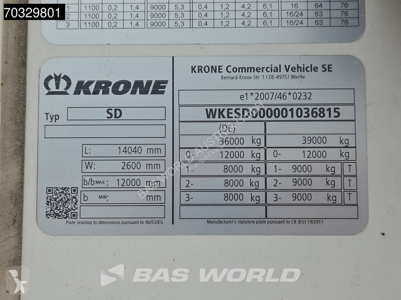 Semitrailer Krone Doppelstock 250x270cm...