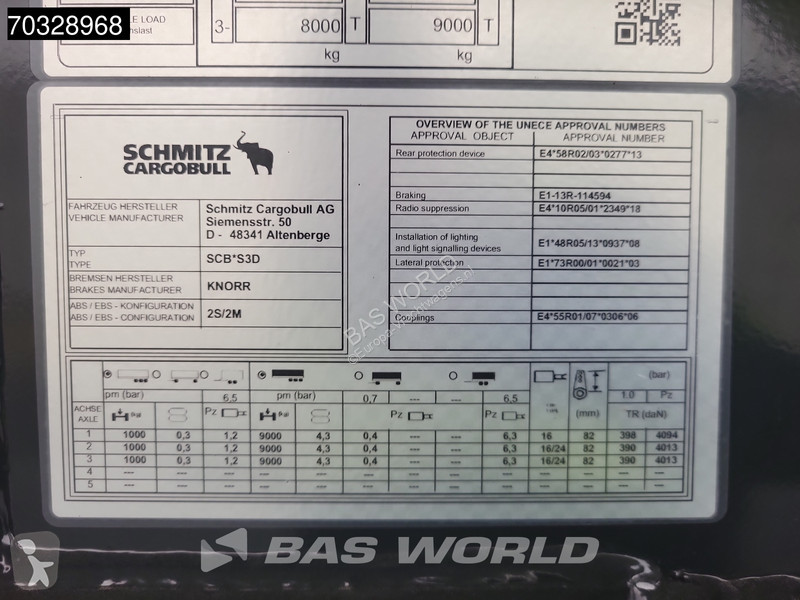 نصف مقطورة Schmitz Cargobull SCB*S3D Lift Axle...