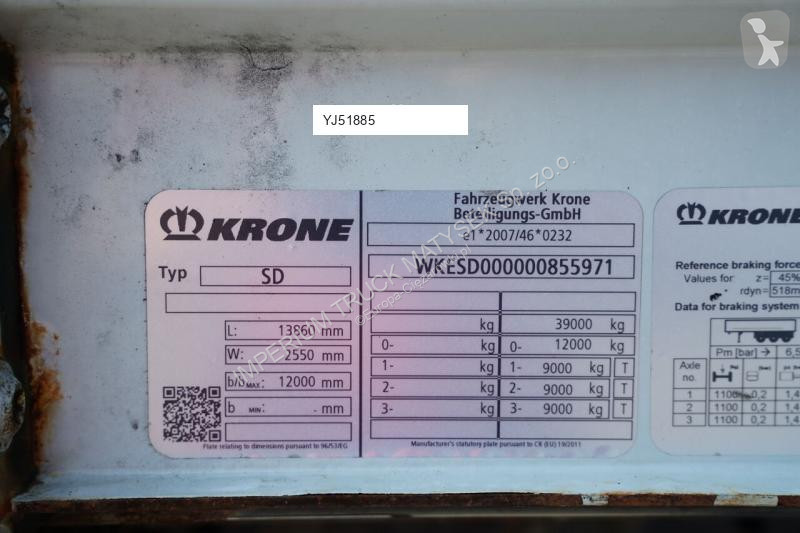 Полуремарке Krone FIRANKA / STANDARD / OŚ...