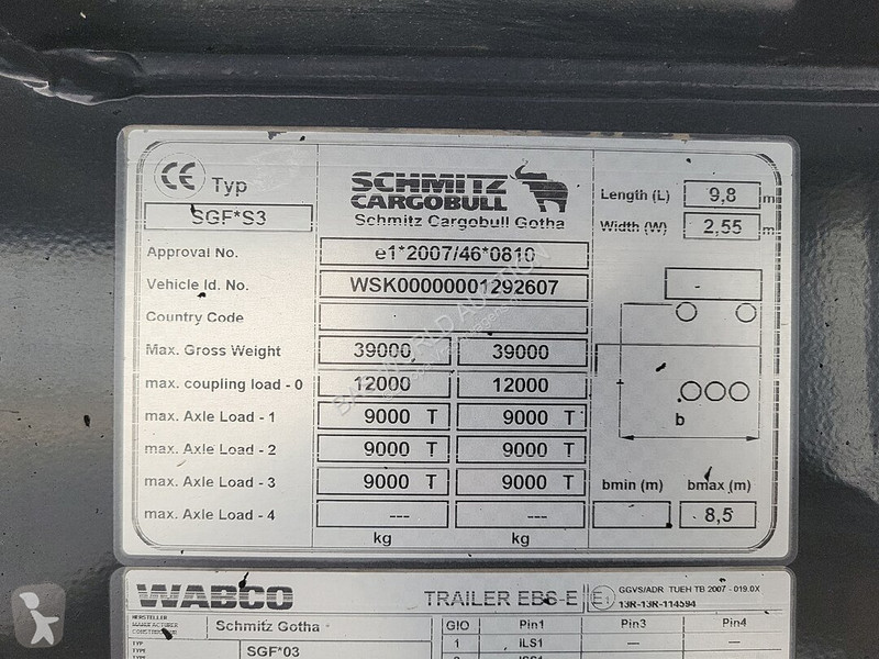 Schmitz Cargobull SGF*S3 semi-trailer