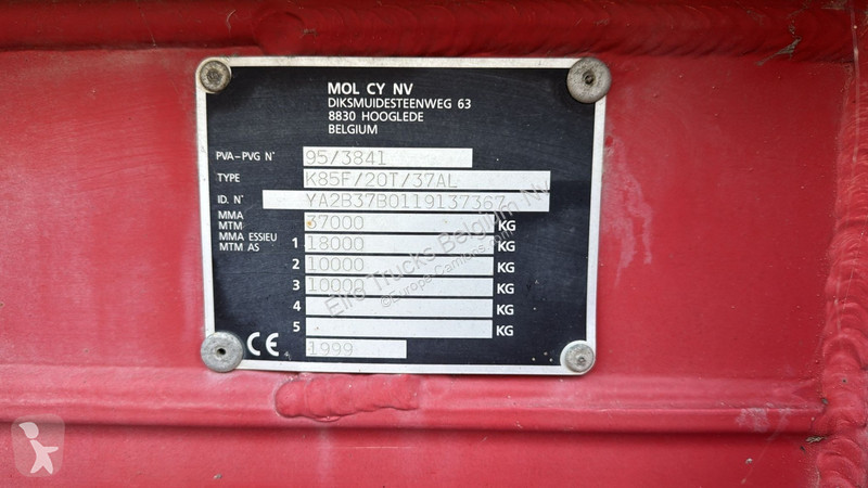 Semiremorca MOL KF85F/20T/37AI (BELGIAN TRAILER...