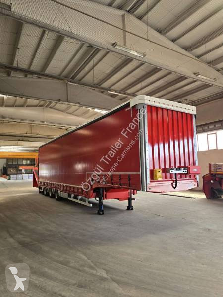 Semitrailer Ozgul Porte engins 3 essieux bachée