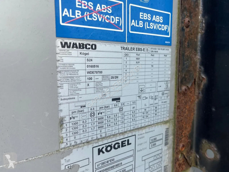 Semi remorque Kögel Schuifzeilen BPW assen