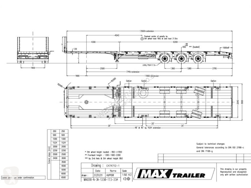 Náves MAX Trailer | 13500 + 6500mm | Platform