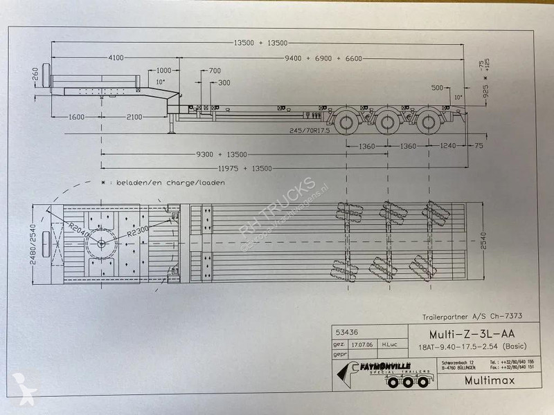 نصف مقطورة Faymonville 3 AXLE STEERING , DOUVLE...