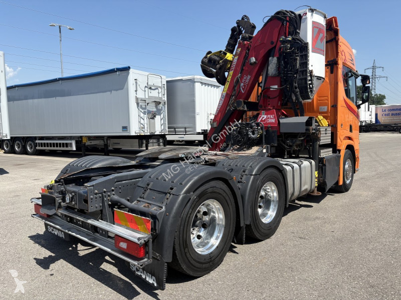 جرار Scania R650 V8, 6x2, E6, Leder, Penz-Crane...