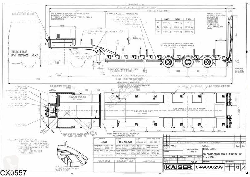 نصف مقطورة Kaiser Lowbed 57.000 KG
