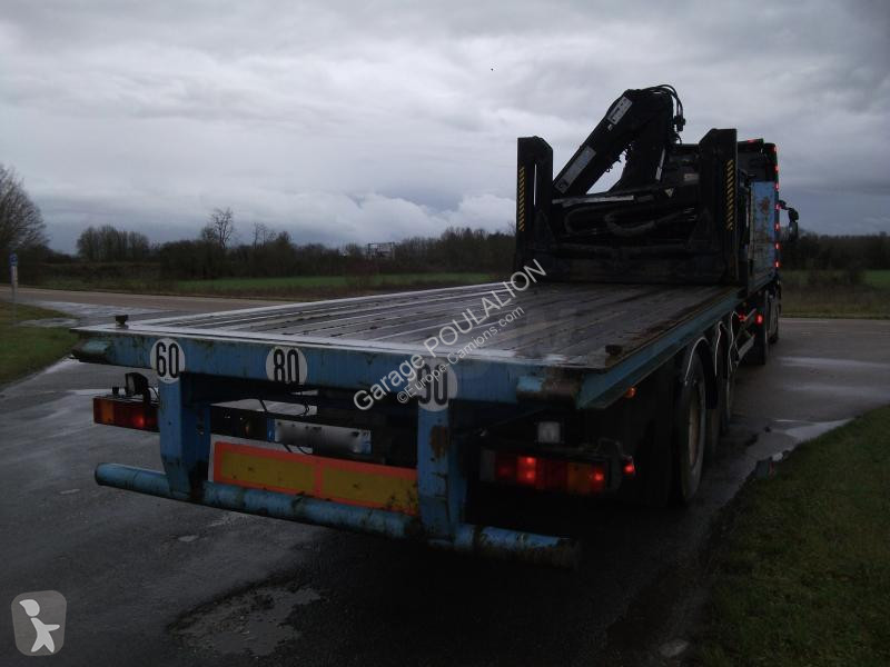 Semitrailer Trailor plateau grue HIAB 3 essieux