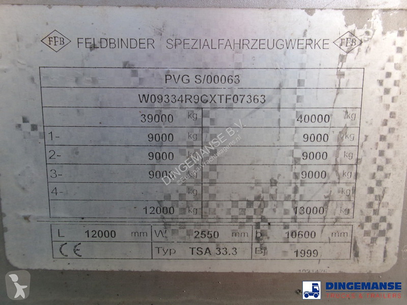 Semiremorca Feldbinder Chemical tank inox 33.5...