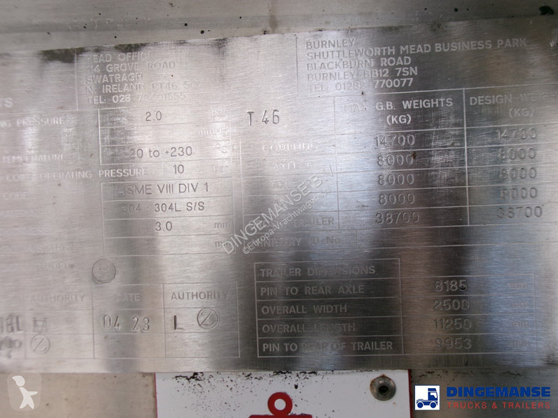 Semiremorca Crossland Bitumen tank inox 33 m3 /...