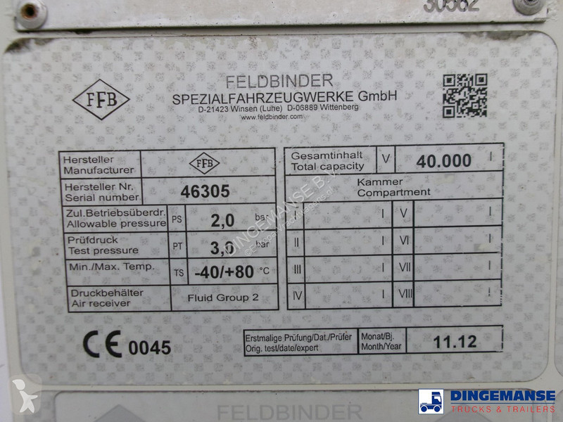 Semirimorchio Feldbinder Powder tank alu 40 m3...
