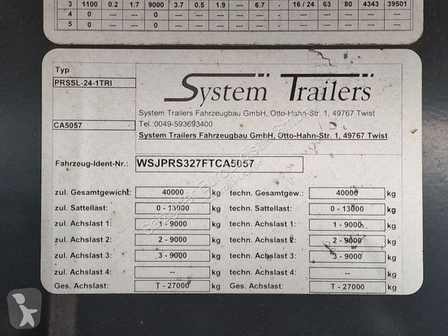 Semitrailer  System Trailer PRSSL-24-1TRI /...
