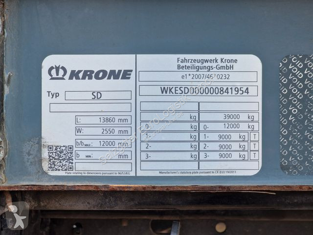 Návěs Krone / Ladebordwand / Lenkachse / Liftachse