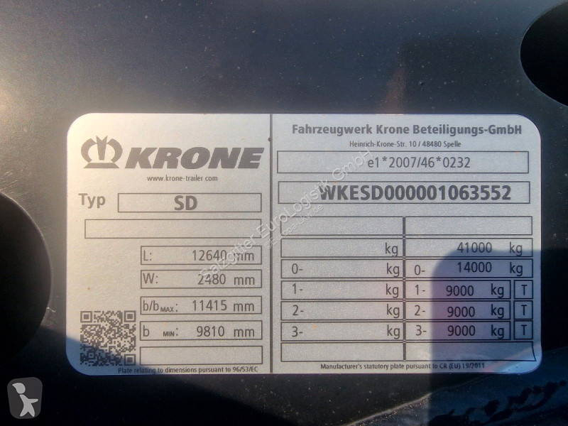 نصف مقطورة Krone / Liftachse / 11.035-12.640