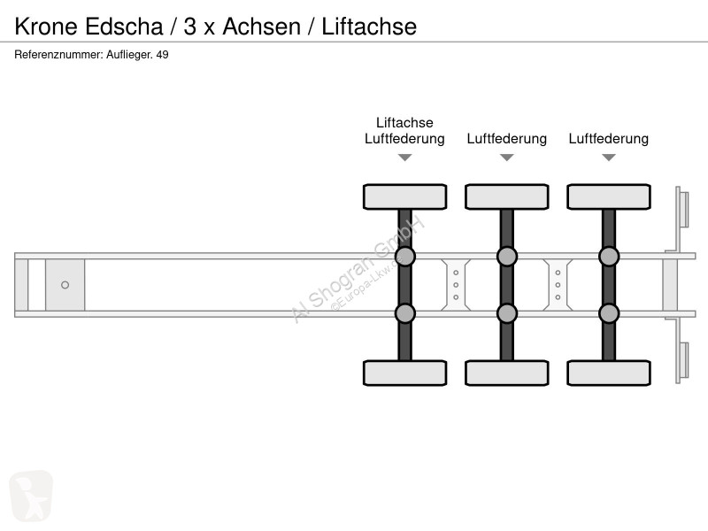Semi remorque Krone Edscha / 3 x Achsen /...
