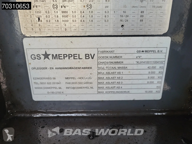نصف مقطورة GS Meppel TUV 09/26 Lifting Axle 31m3
