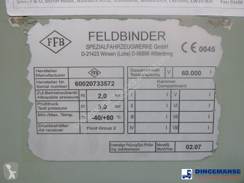 Oplegger Feldbinder Powder tank alu 60 m3...