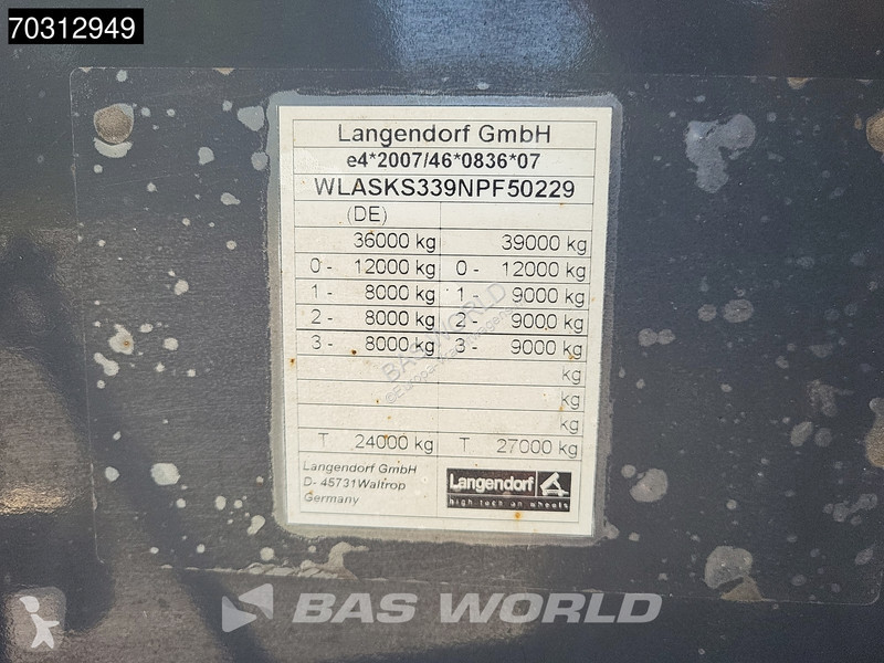 نصف مقطورة Langendorf NW3 Lift Axle 51m3