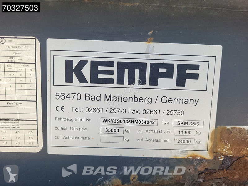 نصف مقطورة Kempf SKM 35/3 Lift Axle Alcoa