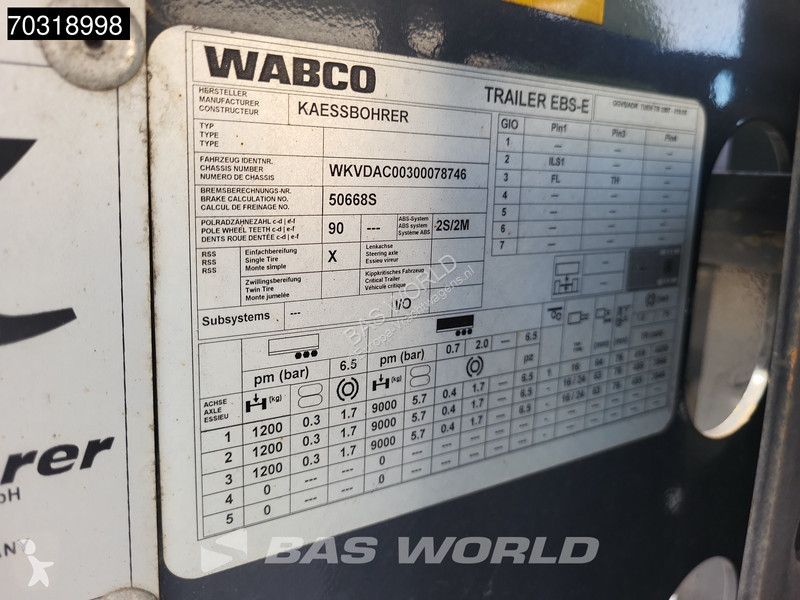 نصف مقطورة Kässbohrer CS 40ft 45ft Lift Axle