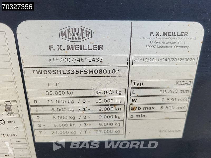 نصف مقطورة Meiller KISA 3 3 axles
