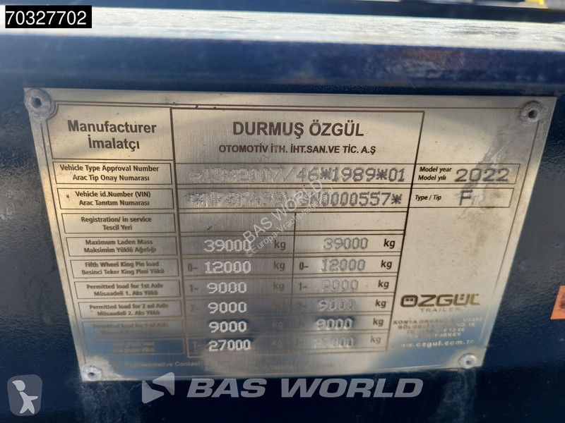 نصف مقطورة Ozgul F 3 axles Tipping 2xLift Axle